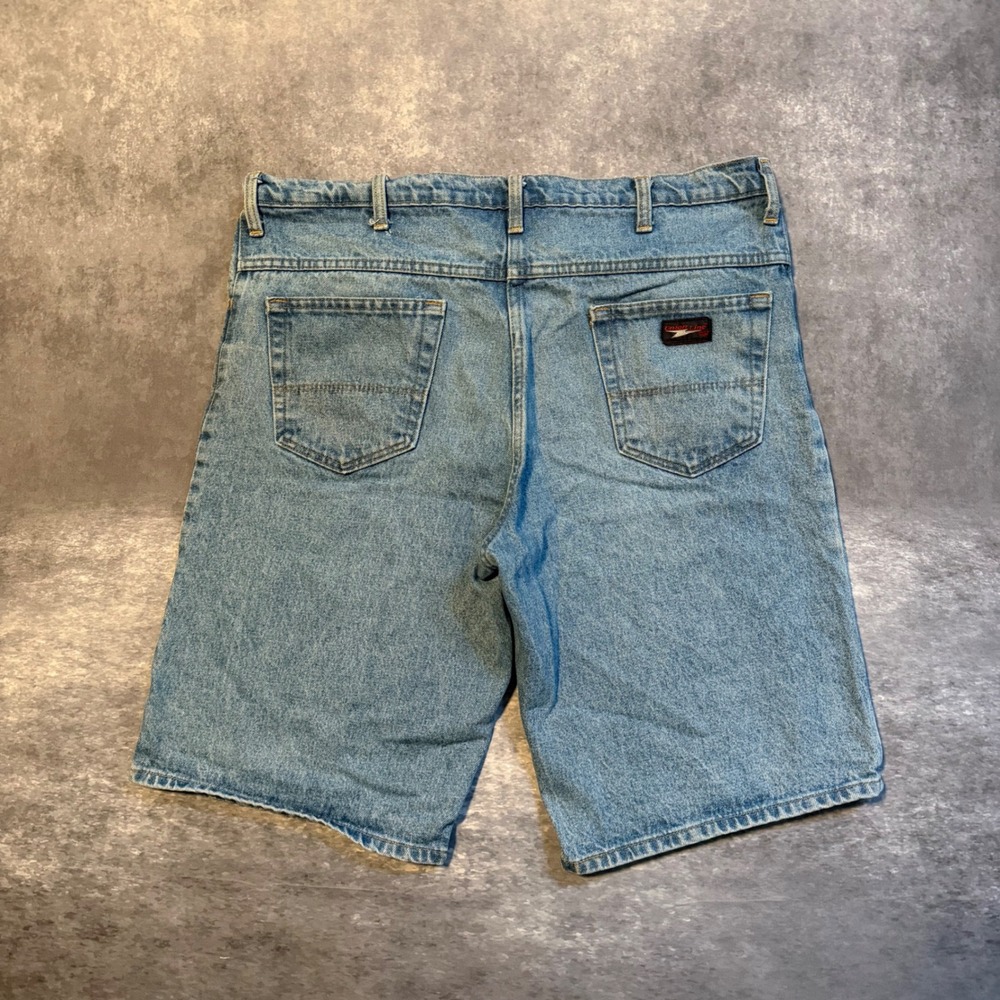 Vintage Union Line Mens Denim Shorts Size 38 Light Wash Blue Jorts Made USA 90s